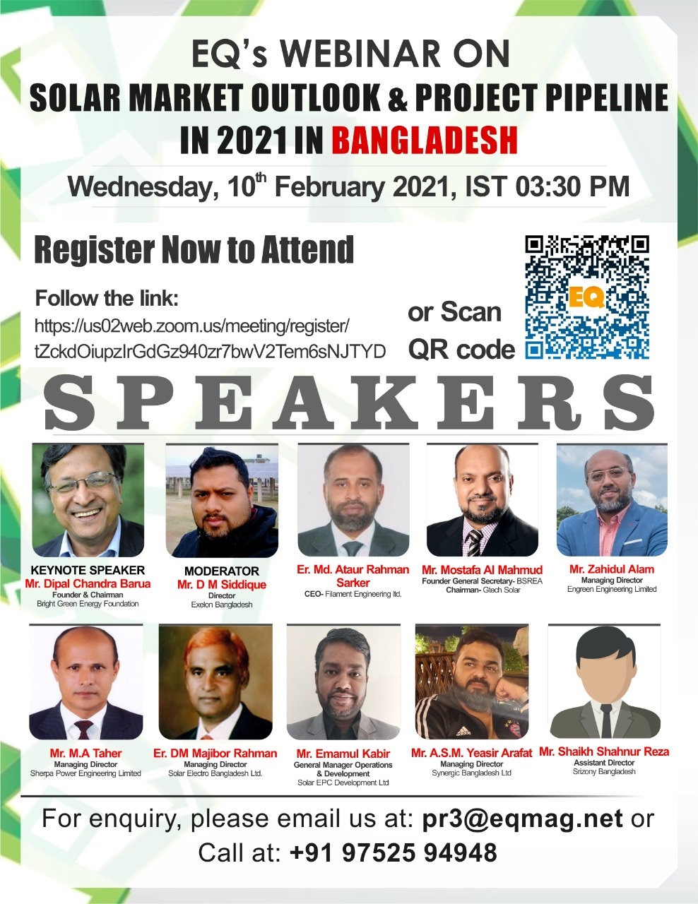 EQ Webinar on Bangladesh 2021 Solar Market Outlook & Projects in Pipeline