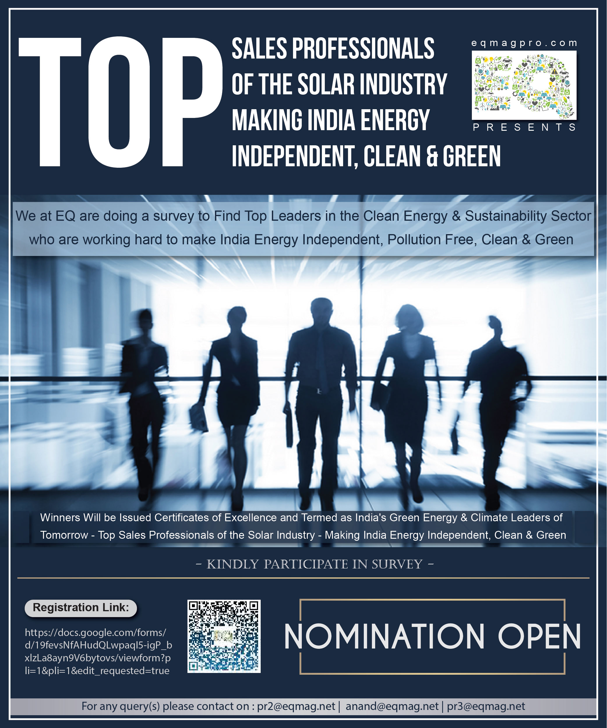 India’s Green Energy & Climate Leaders of Tomorrow – Top Sales Professionals of the Solar Industry – Making India Energy Independent, Clean & Green